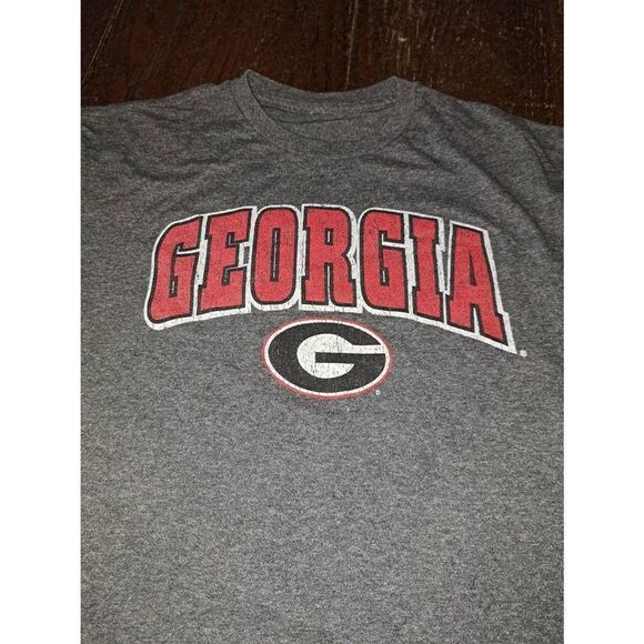 Small Short Sleeve Georgia Tee TShirt Grey Red Black University of GA Bulldogs - Picture 2 of 3